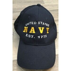 United States Navy Est. 1775  Adjustable Navy Blue Military Cap Hat